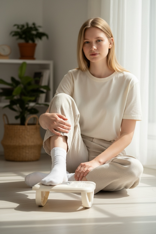 ZenStep™ – Portable Ergonomic Footstool for Home & Office